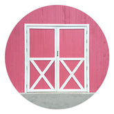 Lofaris White Door And Pink Wood Round Wedding Decro Backdrop